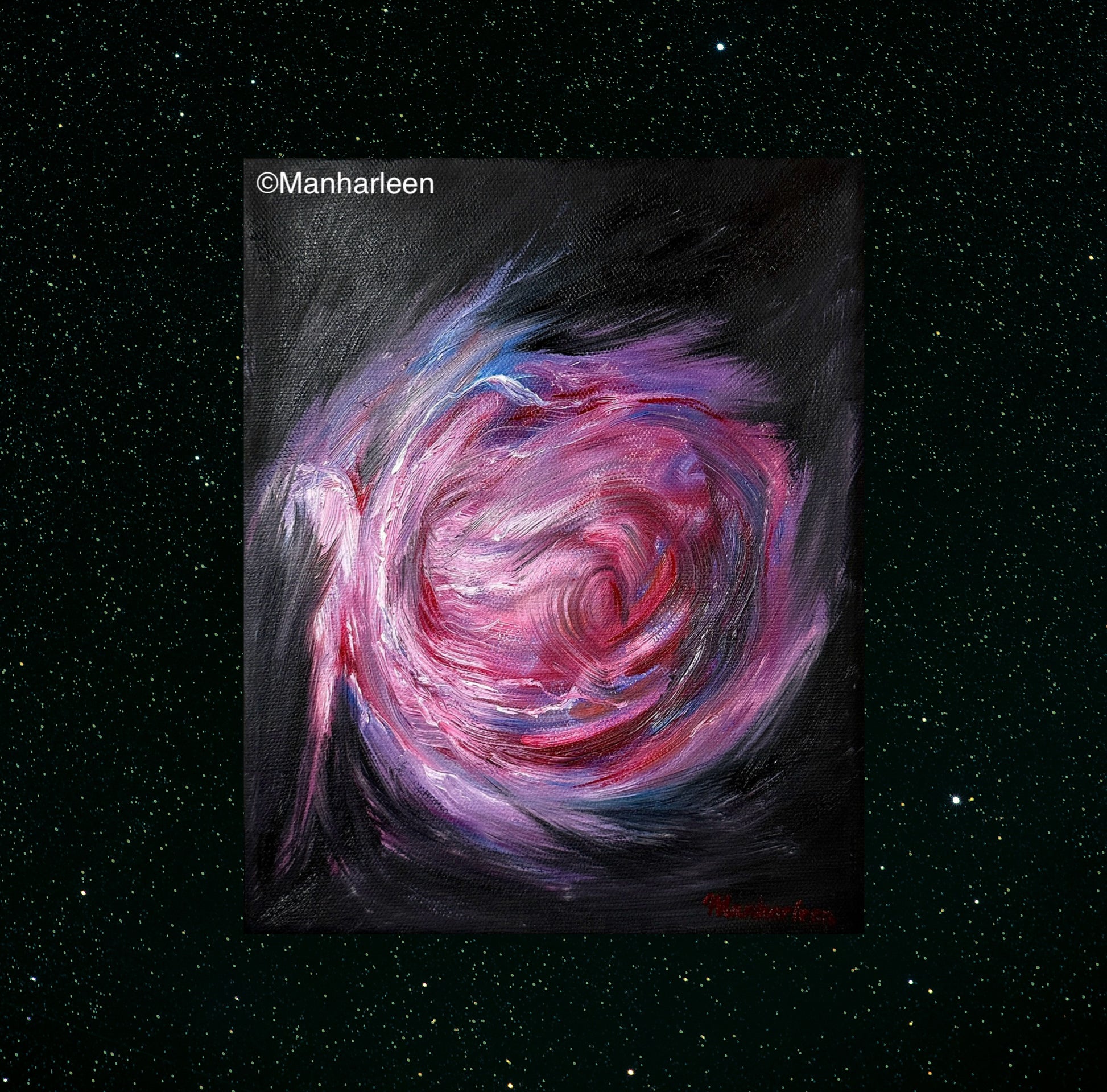 Space Art Pink Nova angle 2. Shop art, decor, paintings.